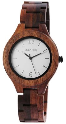 Raptor Holz Uhr Armbanduhr RA10191-002 braun gemasert