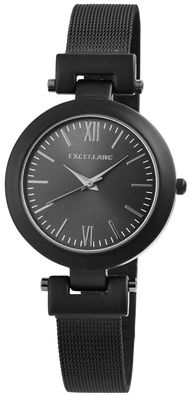 Damen Uhr Meshband Excellanc schwarz Armbanduhr