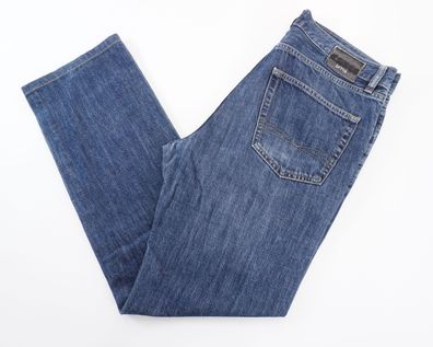 HUGO BOSS Herren Jeans Hose W33 L32 33/32 blau stonewashed gerade Denim E4006