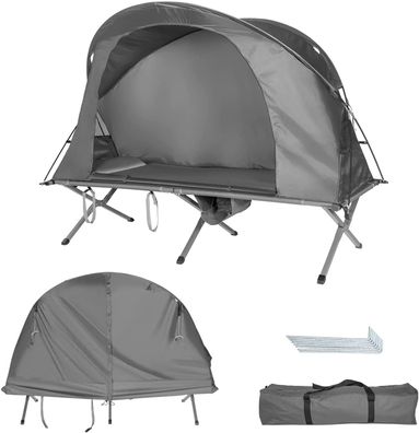 4 in 1 Campingzelt Set für 2 Personen Erhöhtes Campingbett&Zelt, Faltbares Kuppelzelt