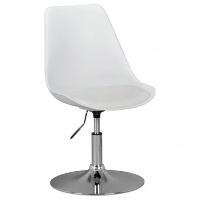 Amstyle Korsika | Drehsessel Kunstleder-Sitzfläche in Weiß | Design Drehstuhl