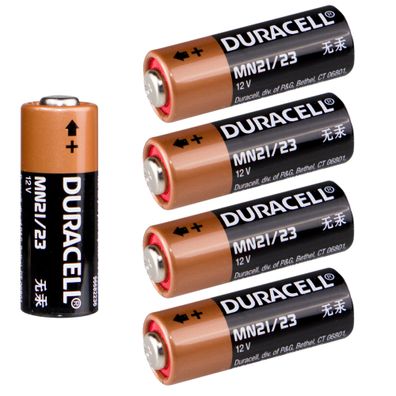 4x Batterie Duracell MN21, A23, LR23A, LRV08, GP23A - 12V 33mAh, 10,3 x 28,5 mm