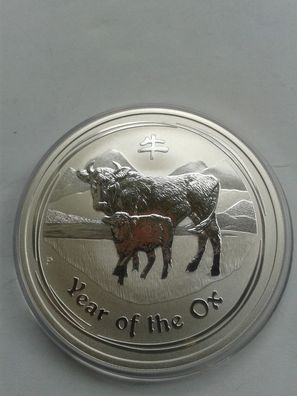 Original 1$ 2009 Australien Lunar Ochse 1 Unze 31,1g Silber 1 Dollar 2009 Ochse