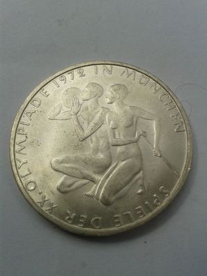 10 Mark 1972 BRD Olympische Spiele München Sportler 625er Silber vz-st