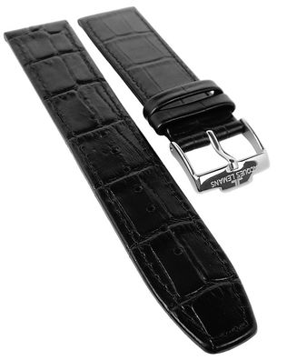 Jacques Lemans Classic | Uhrenarmband 22mm schwarz Leder | 1-1727A