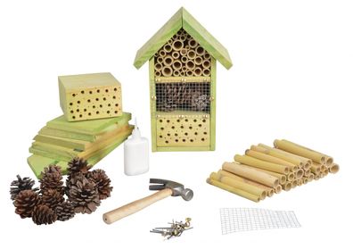 Bastel Bau Satz Set Insekten Hotel Haus DIY Kinder basteln Insekten Holz Garten