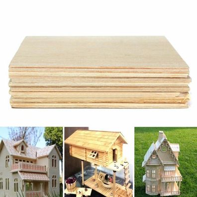 10Pcs Holzplatte Modell Balsaholz 200X100X1.5Mm Diy Balsa Haus Schiff Flugzeuge