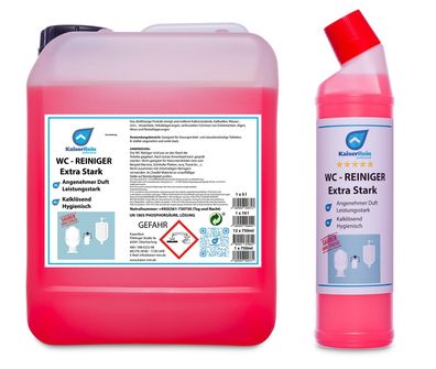 KaiserRein Profi WC-Reiniger extra Stark 5 L Set + 750 ml Flasche Kanister Urins