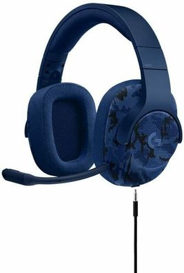 Logitech G433 Gaming-Headset, 7.1 Surround Sound, DTS, 3.5mm Klinke blau/ schwarz