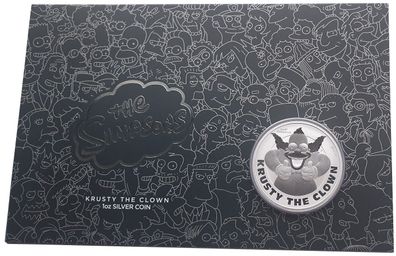 1 Unze Silber Krusty der Clown 2020 BU im Blister - Tuvalu The Simpsons