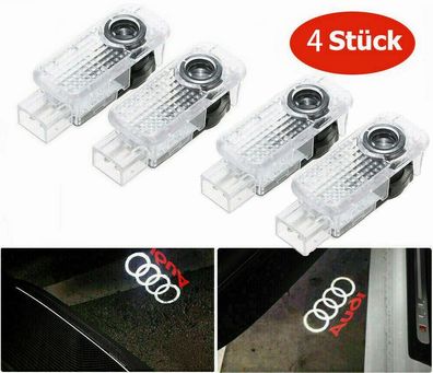 4X LED Auto Logo Türbeleuchtung Transparent Tür Licht Projektion Für Audi