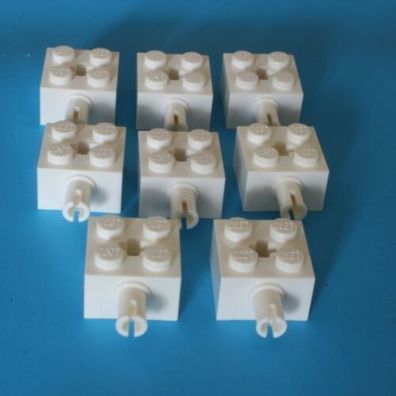 6232 LEGO® 8x Baustein 2 x 2 mit Pin und Achsloch - weiß - 4143137