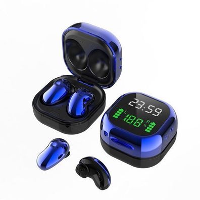Bluetooth Headset InEar TWS S6 Plus Touch Steuerung, Digitalanzeige, IPX4 - Blau