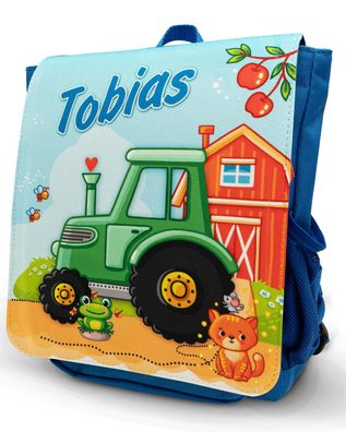 Kinderrucksack mit Name, Traktor, Kindergartenrucksack, Kindergartentasche Bauernhof