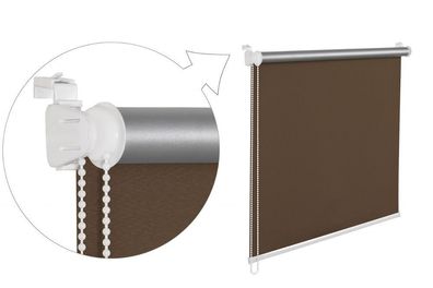 Thermorollo Verdunklungsrollo 100x200 cm Schoko braun Fensterrollo mit Thermo...