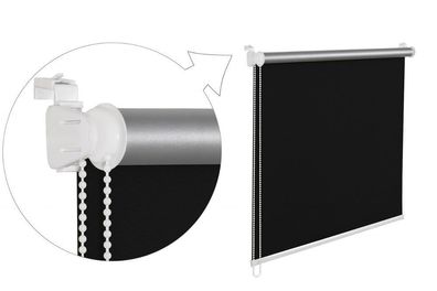 Thermorollo Verdunklungsrollo 100x200 cm schwarz Fensterrollo mit Thermobesch...