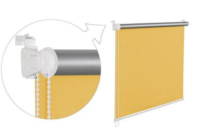 Thermorollo Verdunklungsrollo 110x200 cm gelb Fensterrollo mit Thermobeschich...