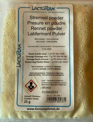 Lactoferm Labferment Pulver 25gr mikrobielles Lab Käselab Käse selber machen