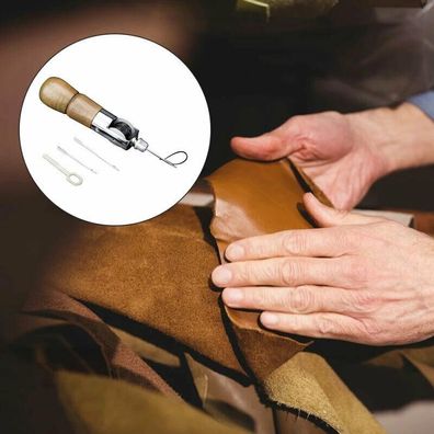 Leder Handwerk Werkzeug Set Fér Leather Craft Sewing Stitching Groover Nadel Kit