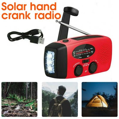 Solar Radio Handkurbel Handy Ladegerät Notfall Radio Am/ Fm Led Taschenlampe A
