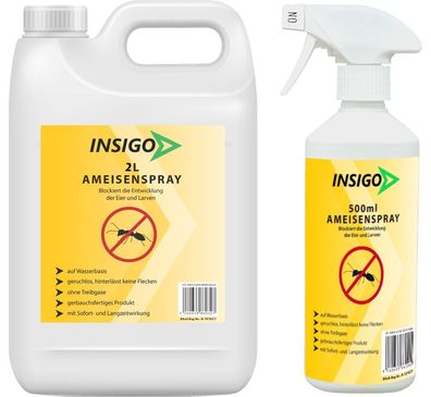 INSIGO 2L + 500ml Ameisenspray Ameisenmittel Ameisengift gegen Ameisen Bekämpfung