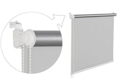 Thermorollo Verdunklungsrollo 115x150 cm hellgrau Fensterrollo mit Thermobesc...