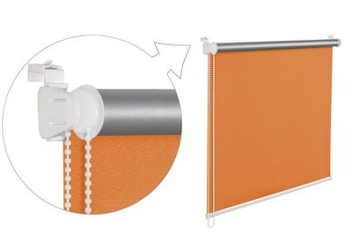 Thermorollo Verdunklungsrollo 115x150 cm orange Fensterrollo mit Thermobeschi...