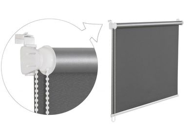 Thermorollo Verdunklungsrollo 80x150 cm dunkelgrau Fensterrollo mit Thermobes...