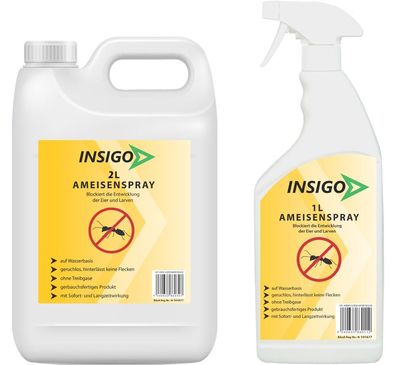 INSIGO 2L + 1L Ameisenspray Ameisenmittel Ameisengift gegen Ameisen Bekämpfung
