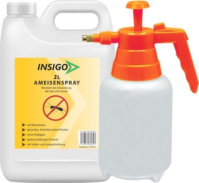 INSIGO 2L + 2L Sprüher Ameisenspray Ameisenmittel Ameisengift gegen Ameisen bekämpfen