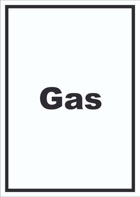 Gas Schild mit Text Anschluss hochkant
