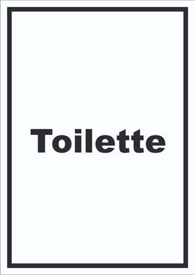 Toilette Schild mit Text Klo WC hochkant