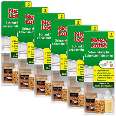 6 x NEXA LOTTE® Schrankfalle für Lebensmittelmotten, 2 Stück