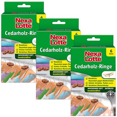 3 x NEXA LOTTE® Cedarholz-Ringe, 6 Stück