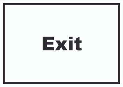Exit Schild mit Text Ausgang waagerecht