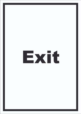 Exit Schild mit Text Ausgang hochkant