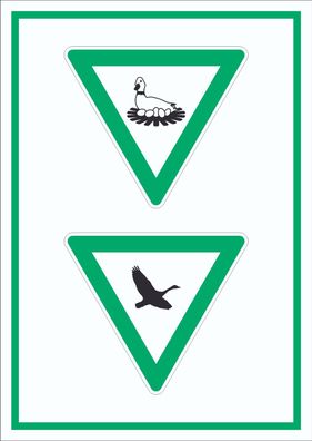 Brut- und Rastgebiet hochkant Symbol Schild