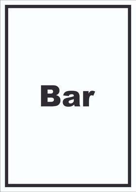 Bar Schild mit Text Pub Kneipe hochkant