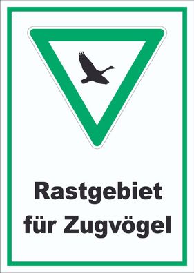 Rastgebiet für Zugvögel Schild