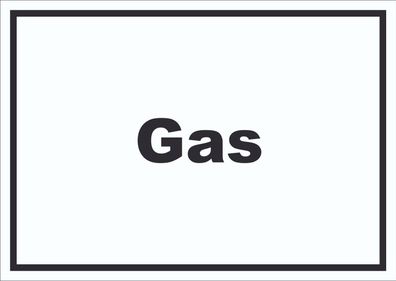 Gas Schild mit Text Anschluss waagerecht