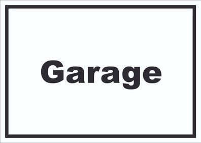 Garage Schild mit Text Auto Stellplatz waagerecht