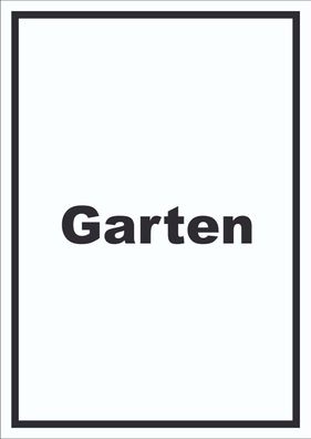 Garten Schild mit Text Blumen Rasen hochkant