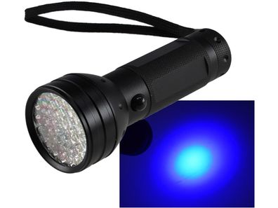 LED-Taschenlampe mit 51 UV LEDs Schwarzlicht, ØxL 55x145mm