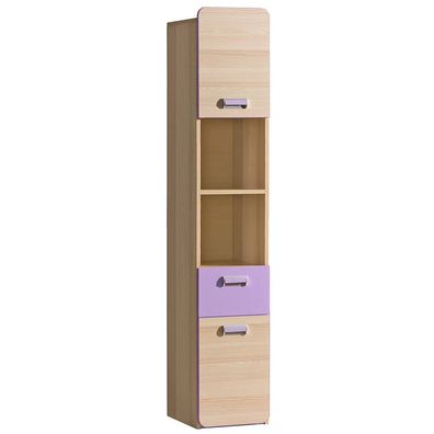 Marmex Lorento L3 - Schmales hohes Bücherregal mit Schublade, Jugendzimmer Regal