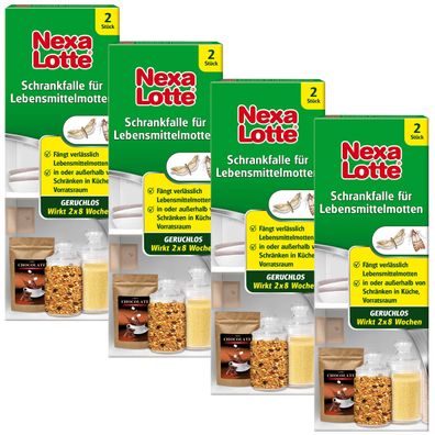 4 x NEXA LOTTE® Schrankfalle für Lebensmittelmotten, 2 Stück