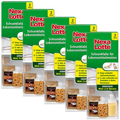 5 x NEXA LOTTE® Schrankfalle für Lebensmittelmotten, 2 Stück