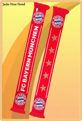 Schal Fanschal FC Bayern München 5 Sterne Rot Weiß FCB Gr. 17x140cm NEU