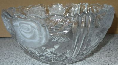CP Schüssel aus Glas Glasschüssel mit Blütendekor ca. 1,6 kg H 11 21,5/7 einwandfrei