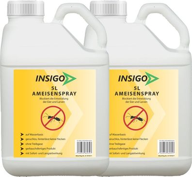 INSIGO 2x5L Ameisenspray Ameisenmittel Ameisengift gegen Ameisen Bekämpfung