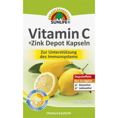 0,12 Euro pro St?ck Sunlife Vitamin C + Zink Depot Kapseln 60er